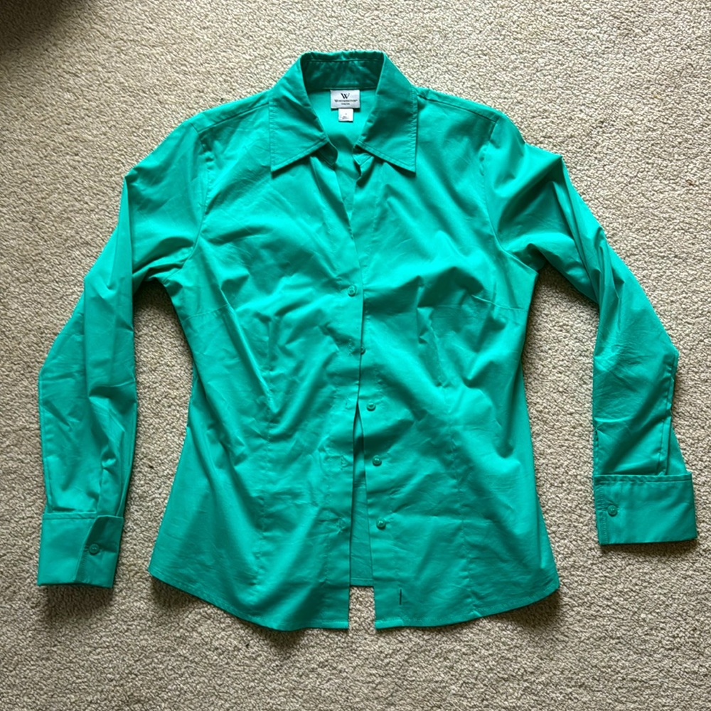 Teal button up shirt